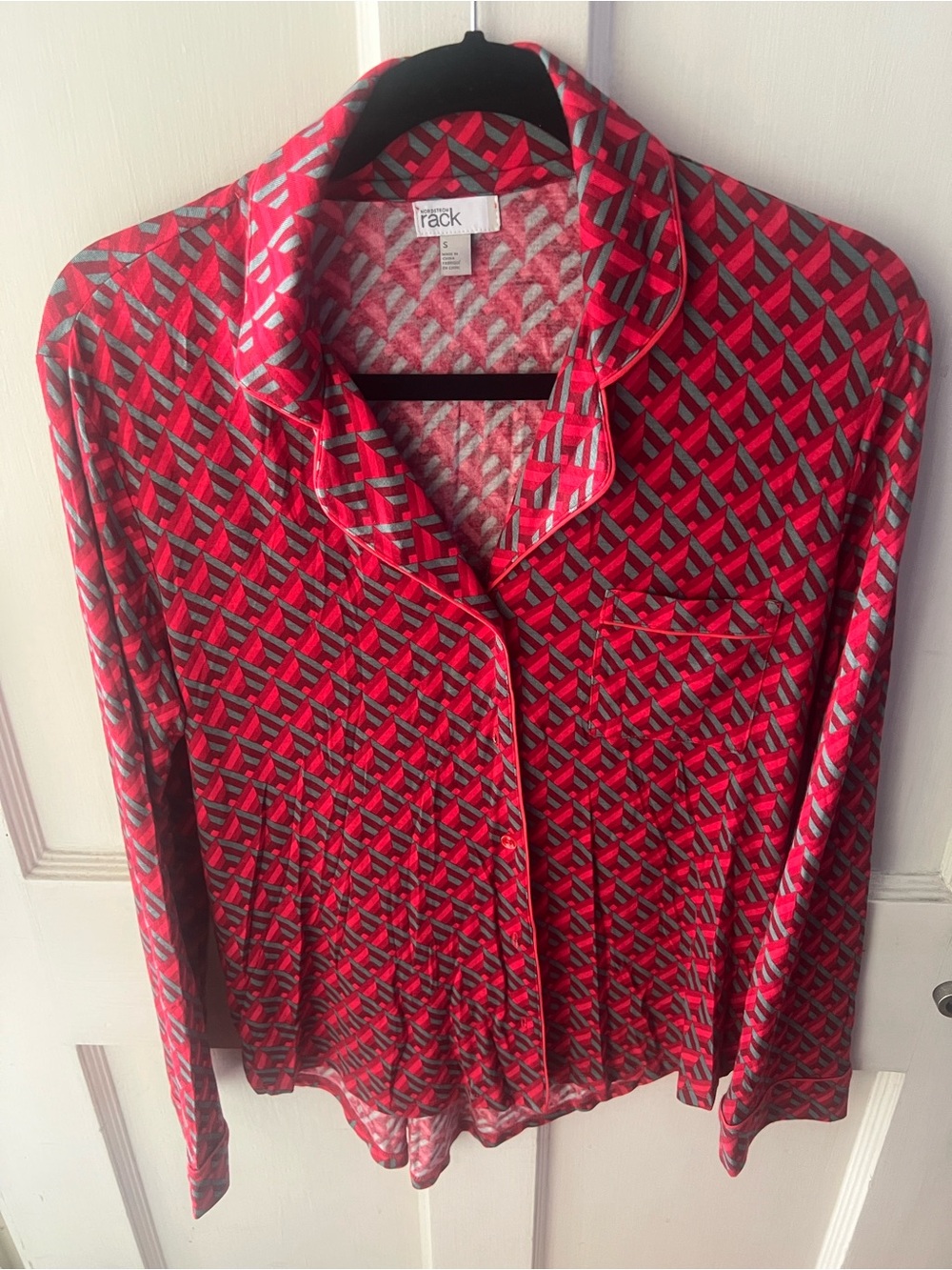 Nordstrom Rack Red Geometric Pajama Set Women's NWOT